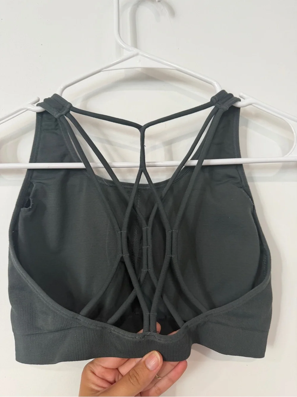 Fabletics Black Strappy Back Sports Bra